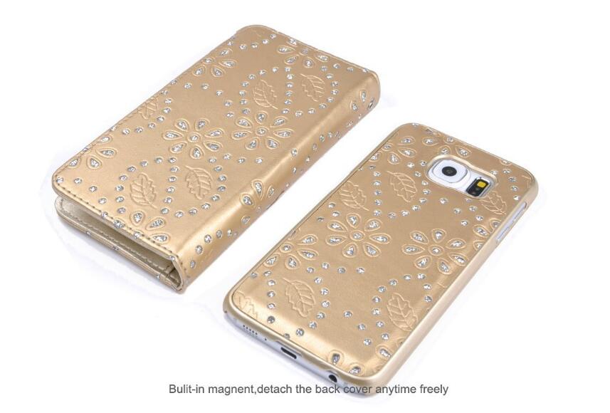 Galaxy Note 5 bling leather wallet case detachable