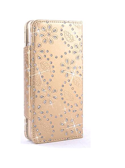 Galaxy s6 bling leather wallet case detachable