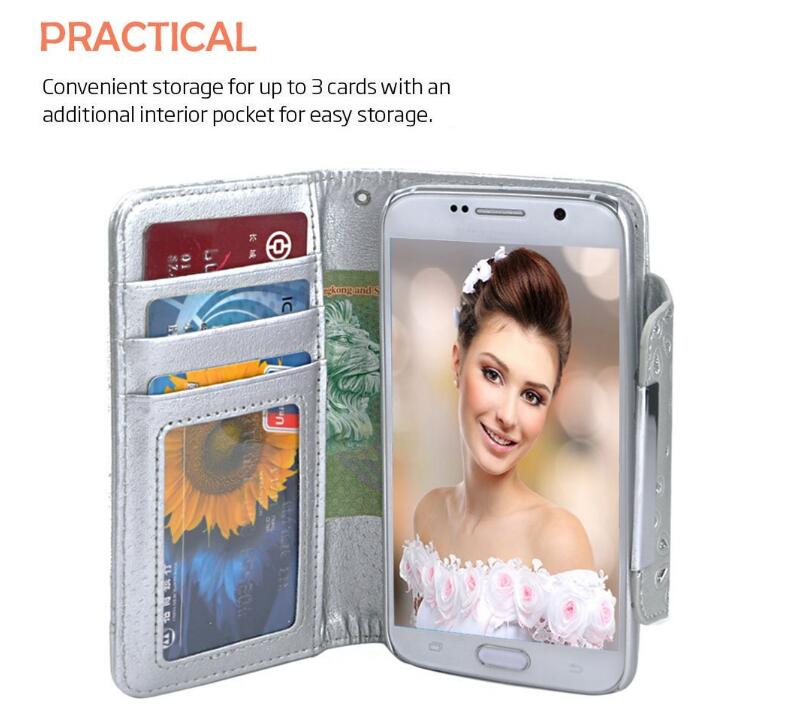 Galaxy s6 bling leather wallet case detachable Galaxy s6 bling leather wallet case detachable
