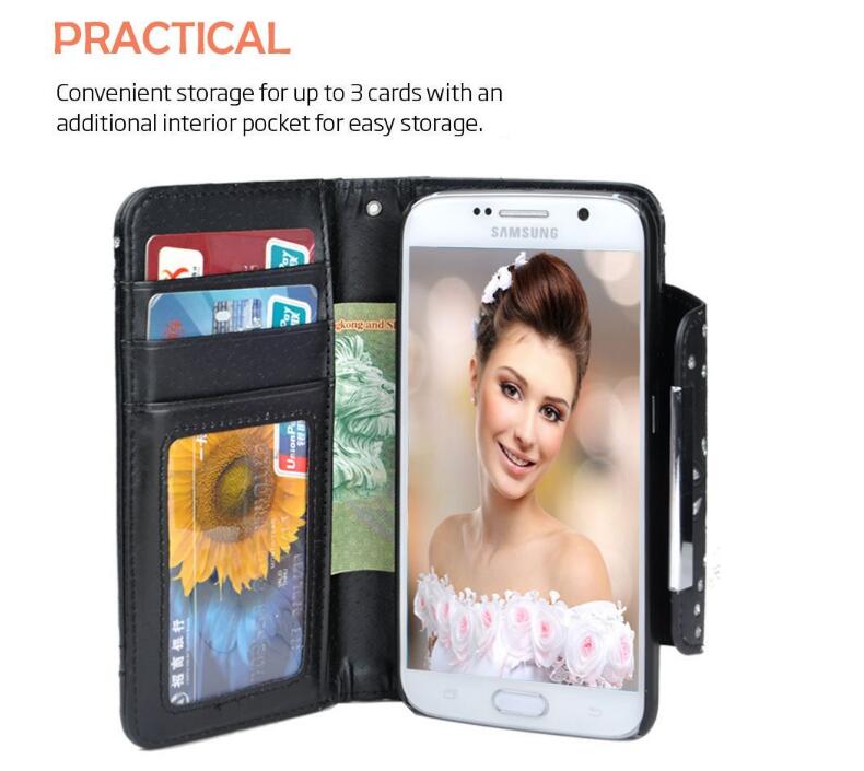 Galaxy s6 bling leather wallet case detachable Galaxy s6 bling leather wallet case detachable