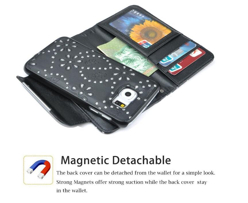 Galaxy s6 bling leather wallet case detachable Galaxy s6 bling leather wallet case detachable