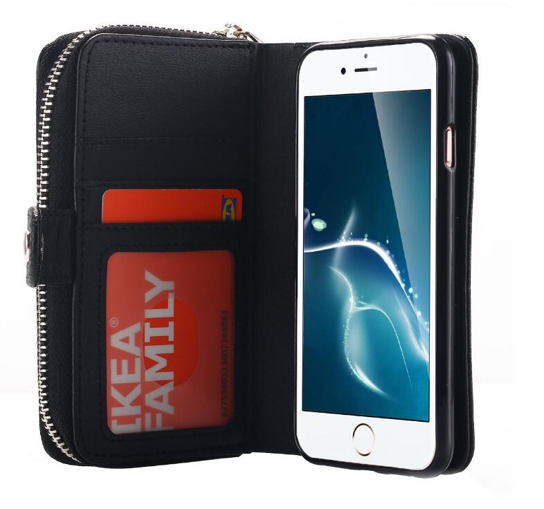 iPhone 7 plus detachable full wallet leather case