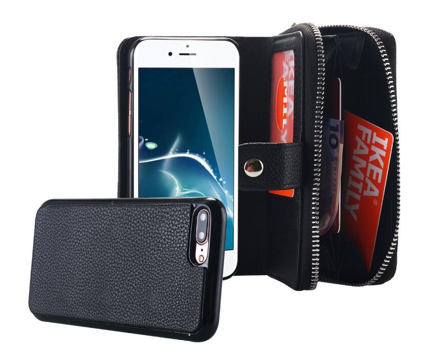 iPhone 7 plus detachable full wallet leather case