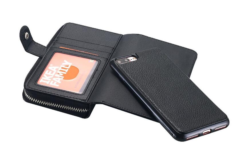 iPhone 7 plus detachable full wallet leather case