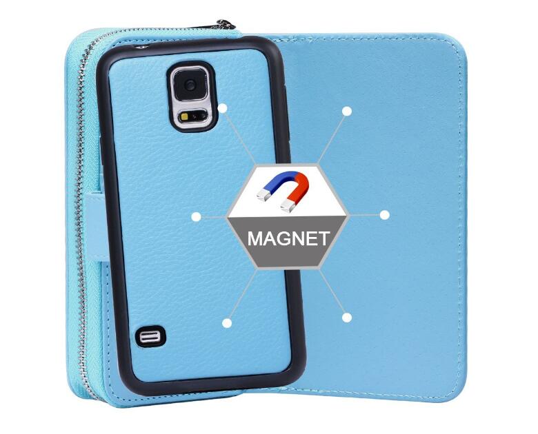 Galaxy S5 detachable full wallet leather case