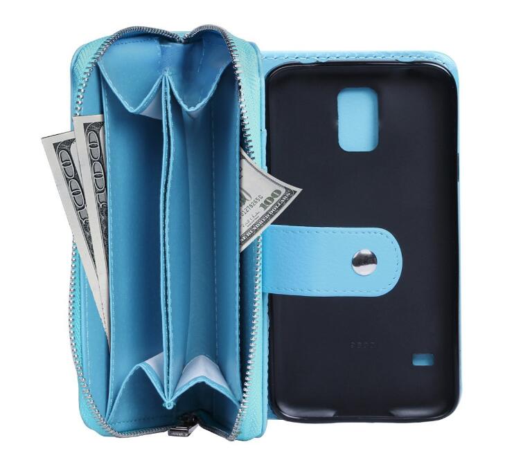 Galaxy S5 detachable full wallet leather case