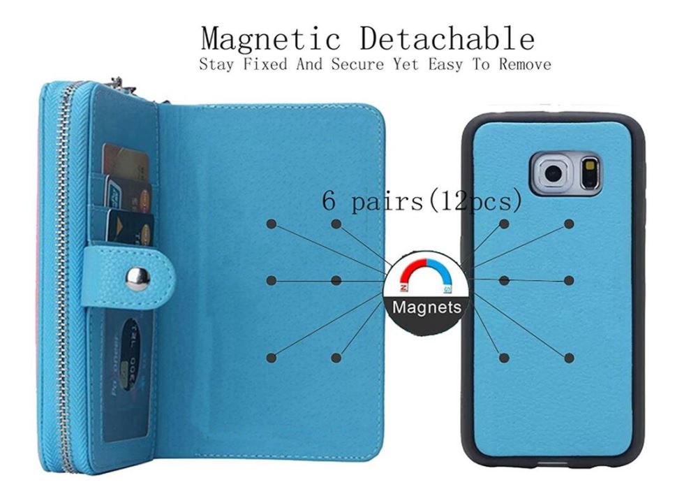 Galaxy S7 detachable full wallet leather case