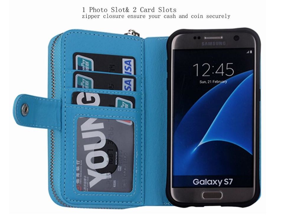 Galaxy S7 detachable full wallet leather case