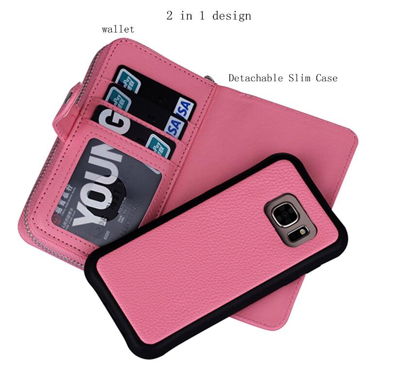 Galaxy S7 detachable full wallet leather case