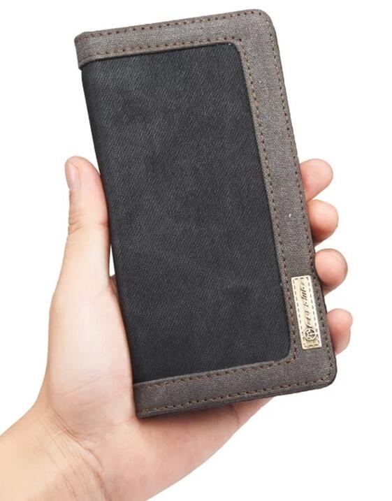 Iphone 7 contrast denim folio wallet case magnetic closure