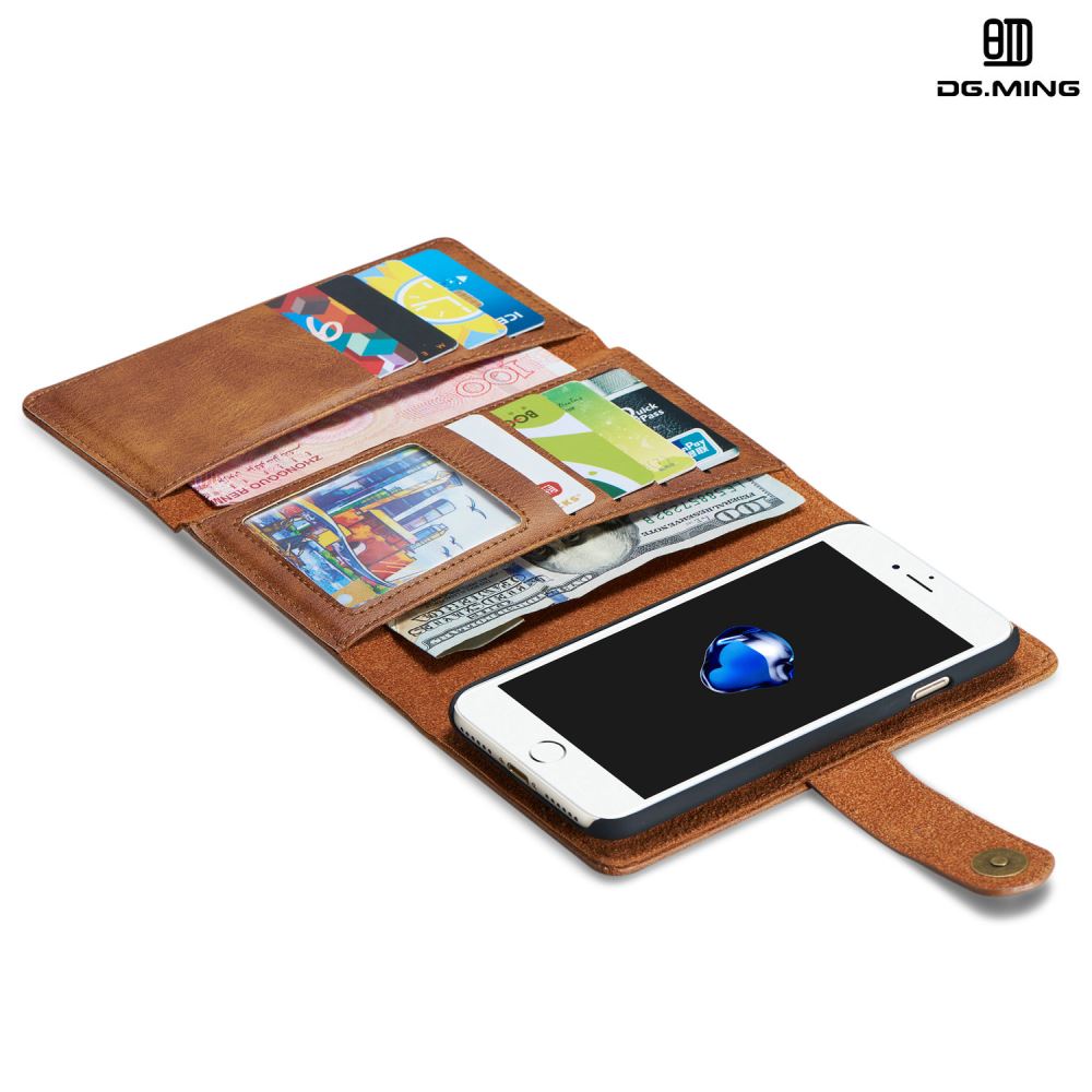 iPhone 7 case double wallet 12 cards leather detachable case
