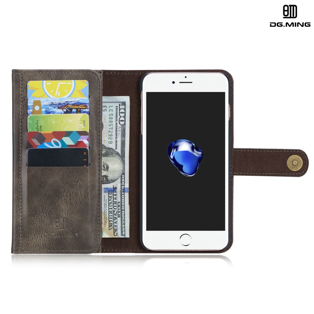 iPhone 7 plus case double wallet 12 cards leather detachable case