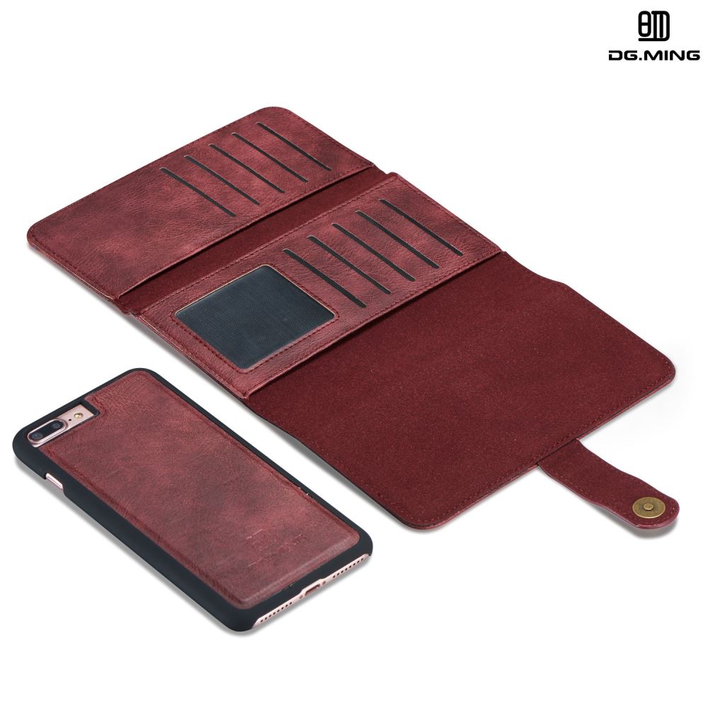 iPhone 7 plus case double wallet 12 cards leather detachable case