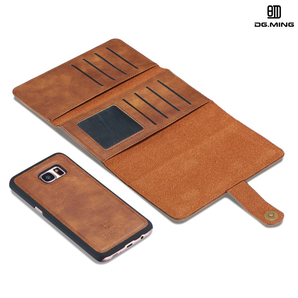 Sumsung Galaxy S7 edge case double wallet 12 cards leather detachable case