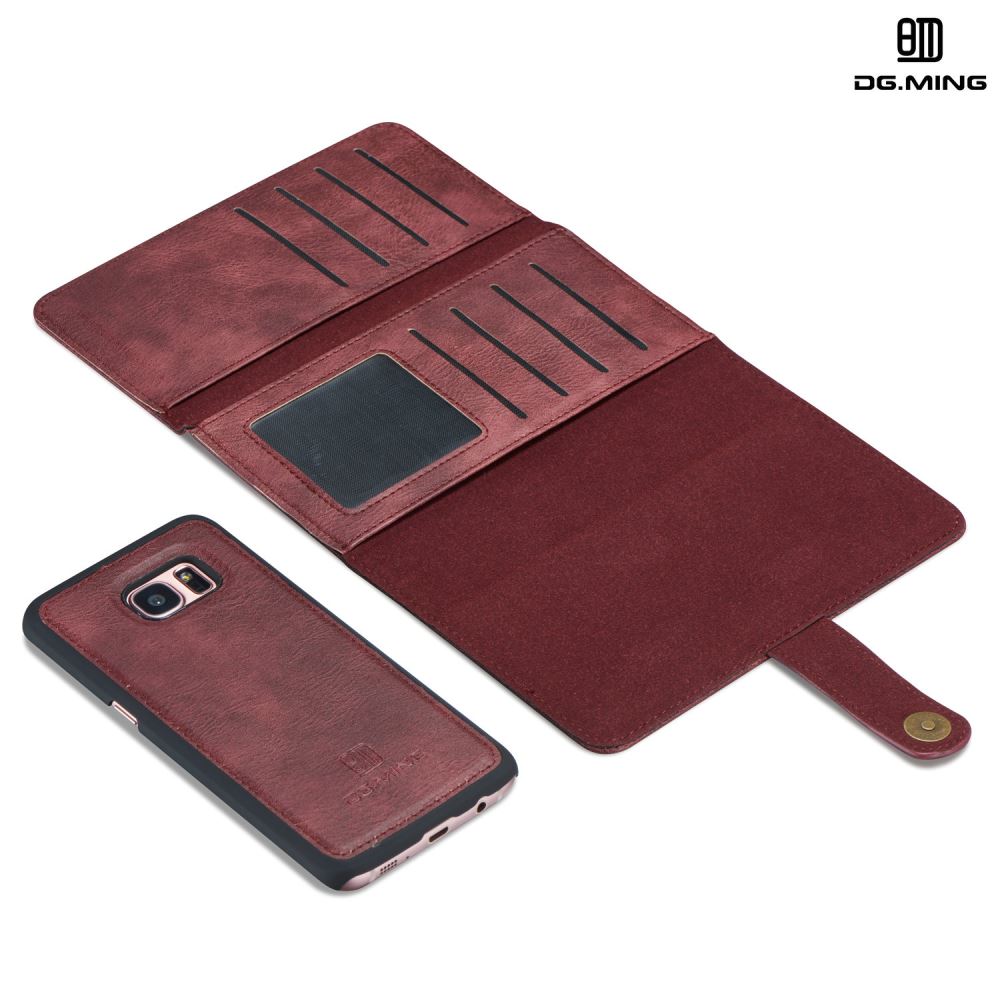Sumsung Galaxy S7 edge case double wallet 12 cards leather detachable case