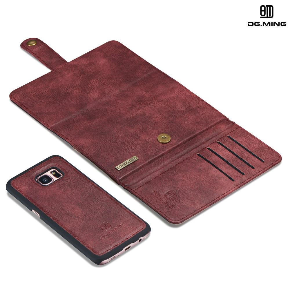 Sumsung Galaxy S7 edge case double wallet 12 cards leather detachable case
