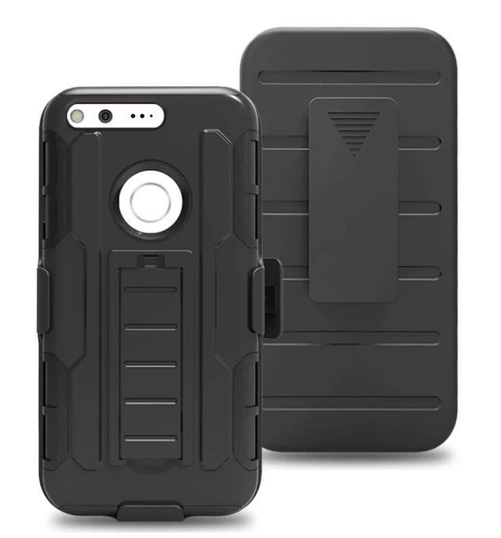 Google Pixel Rugged Hybrid armor Case+Belt Clip Holster