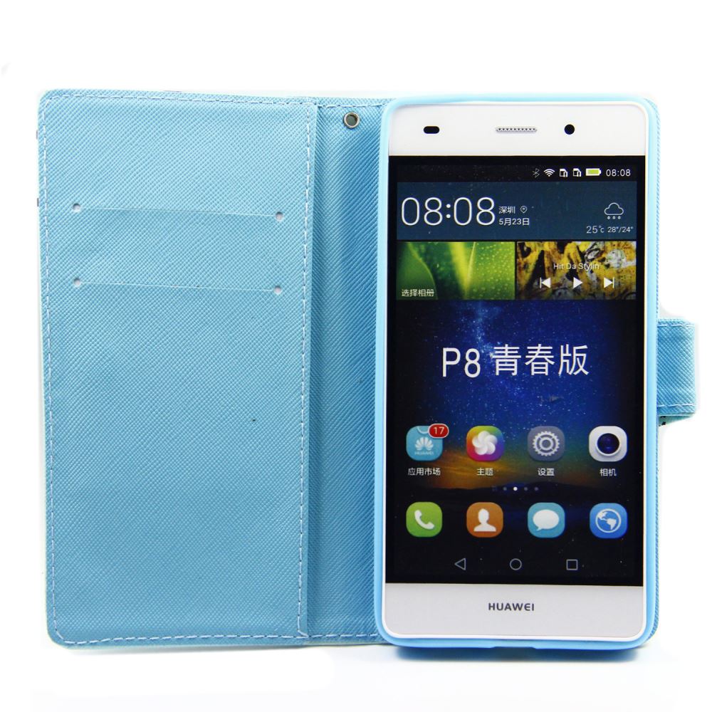 Huawei P8 LITE case wallet leather case printed