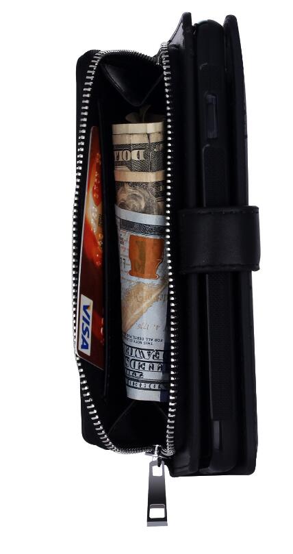 GALAXY S7 double wallet  Leather Zip case detachable