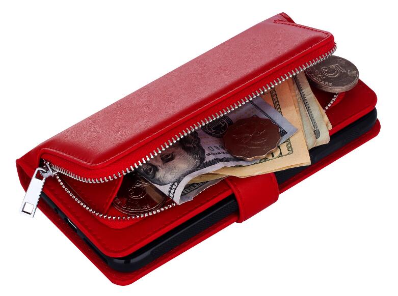 GALAXY S5 double wallet  Leather Zip case detachable