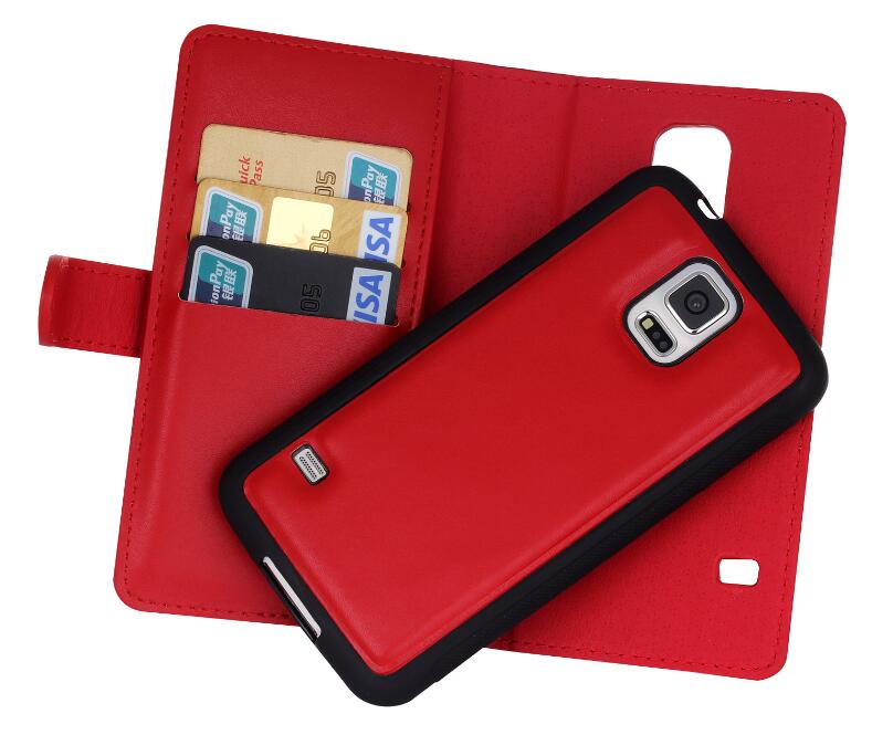 GALAXY S5 double wallet  Leather Zip case detachable