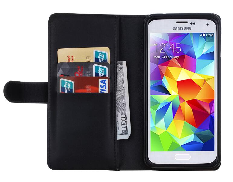 GALAXY S5 double wallet  Leather Zip case detachable