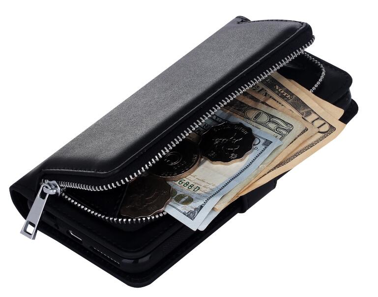 GALAXY S5 double wallet  Leather Zip case detachable