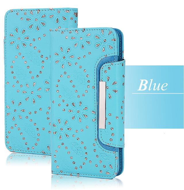Galaxy s7 bling leather wallet case detachable