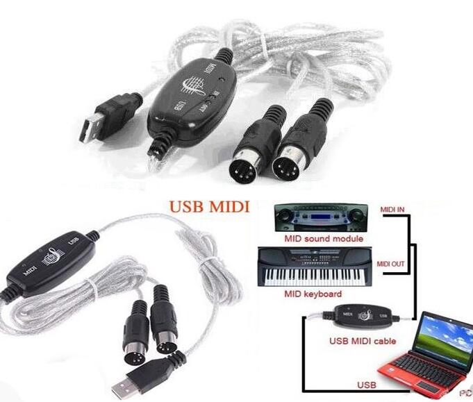 USB MIDI Cable Converter PC to Keyboard Adapter