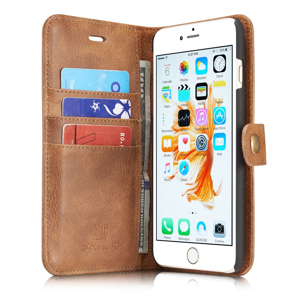 iPhone 6 6s plus case wallet 3 cards leather detachable case