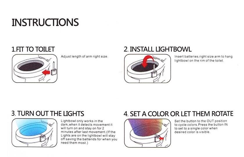 New LED Toilet Light 8-color