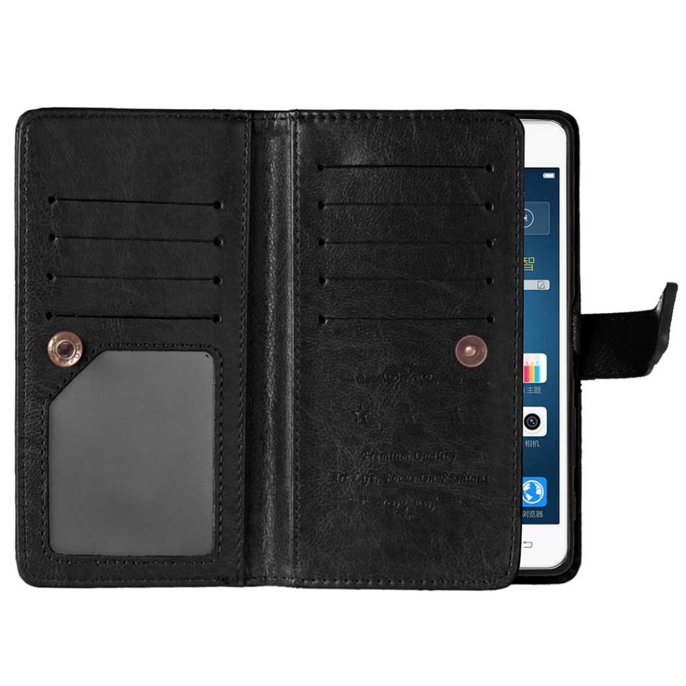 Galaxy A5 2016 Double Wallet Leather Case - Black