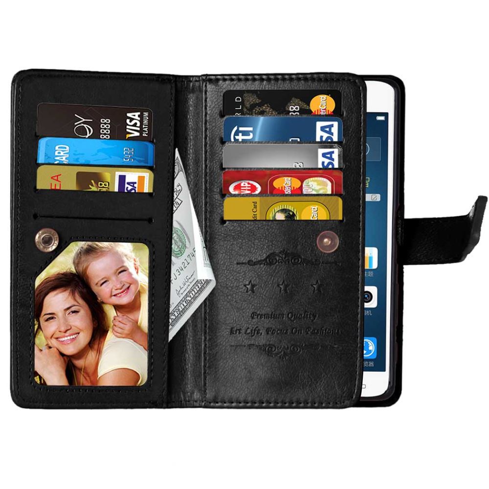 Galaxy A5 2016 Double Wallet Leather Case - Black