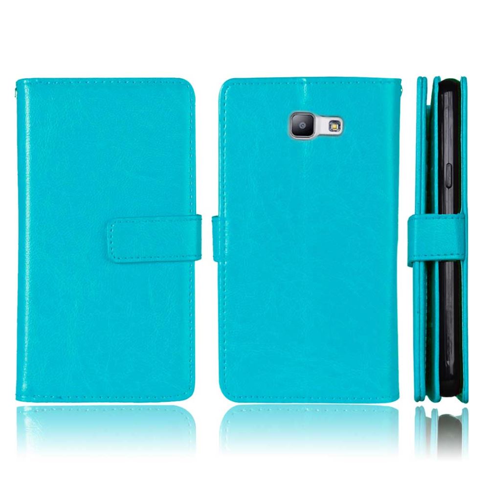Galaxy A5 2016 Double Wallet Leather Case - Blue
