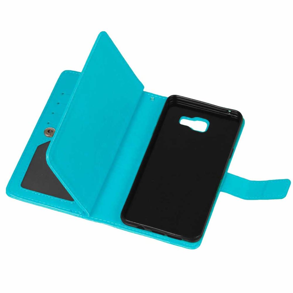 Galaxy A5 2016 Double Wallet Leather Case - Blue