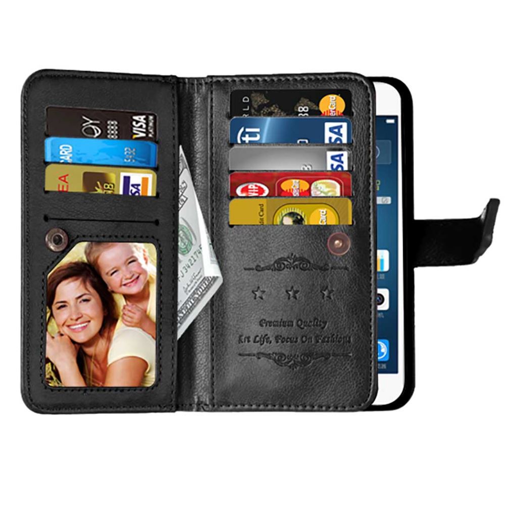 Huawei Y5 Ii Case Y6 Elite Double Wallet Leather Case - Black