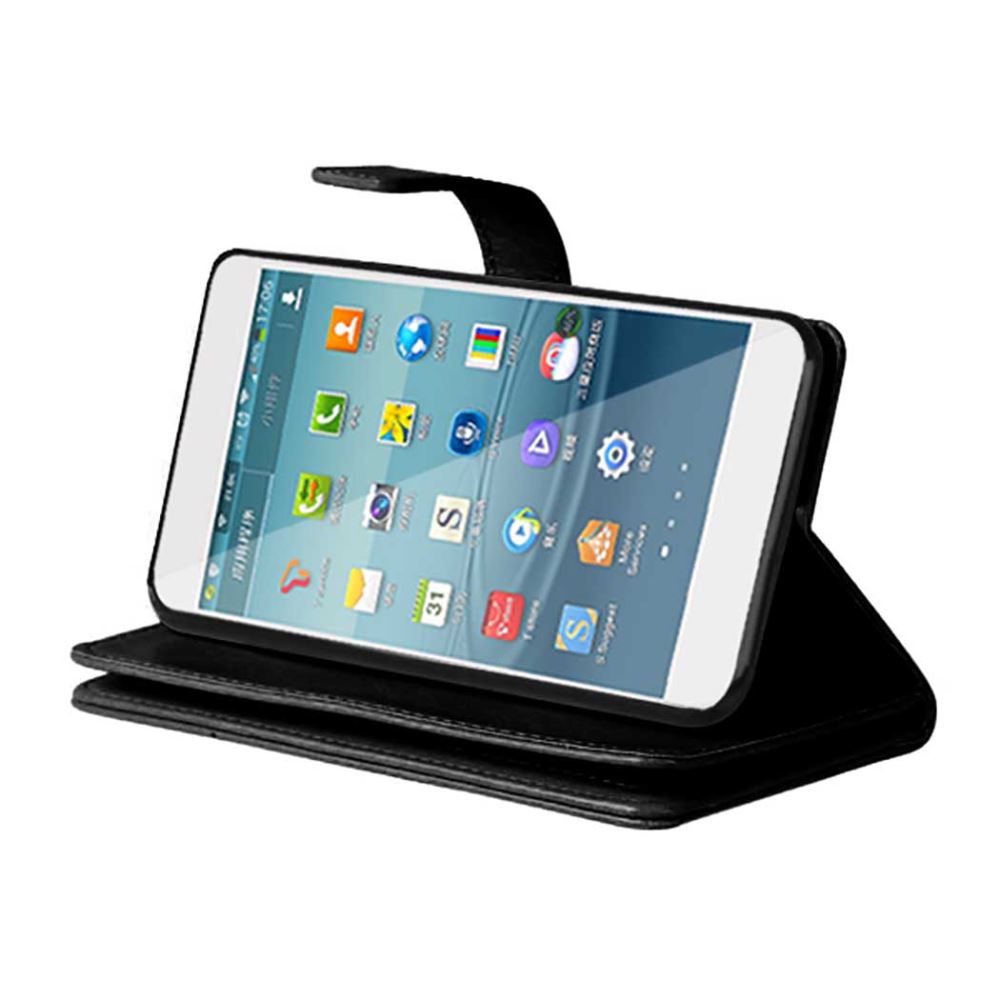 Huawei Y5 Ii Case Y6 Elite Double Wallet Leather Case - Black