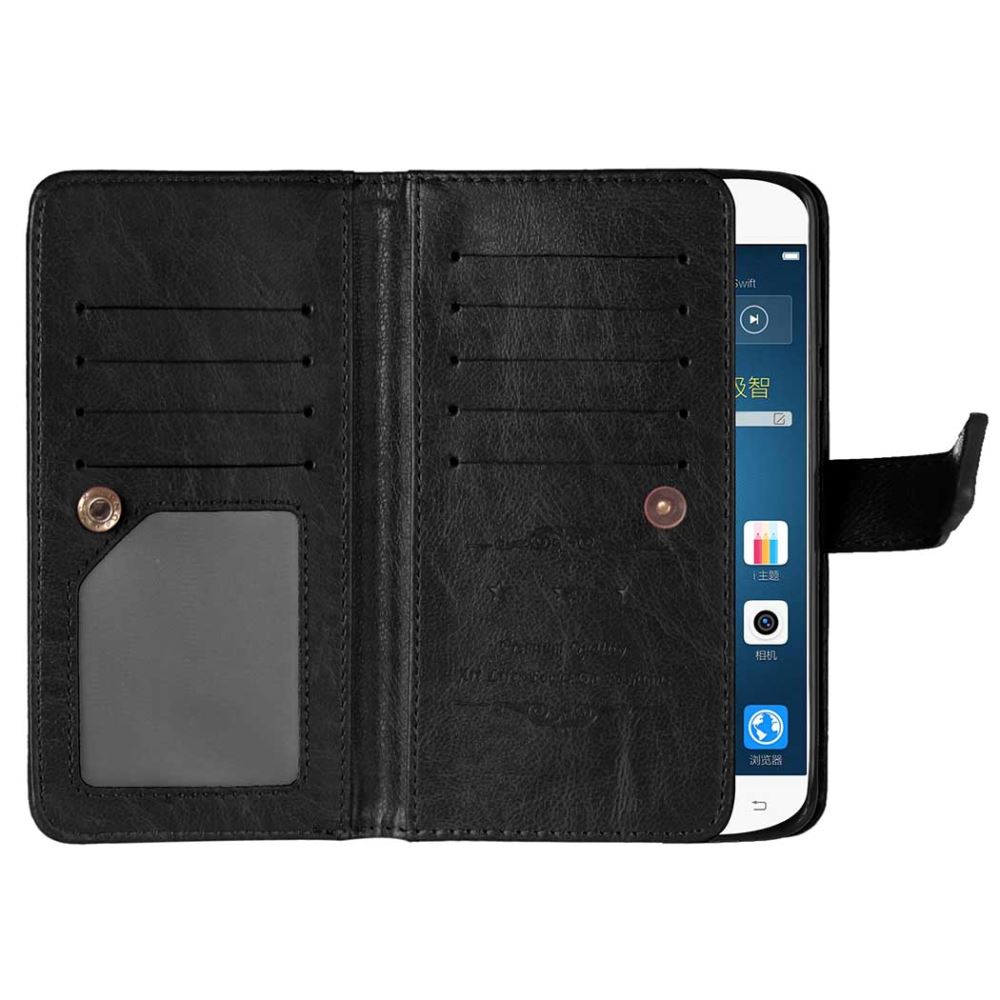 Moto G4 Plus Double Wallet Leather Case - Black