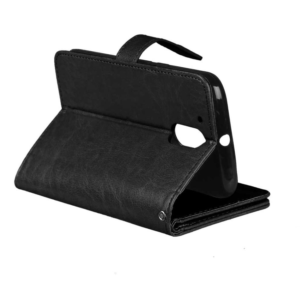 Moto G4 Plus Double Wallet Leather Case - Black