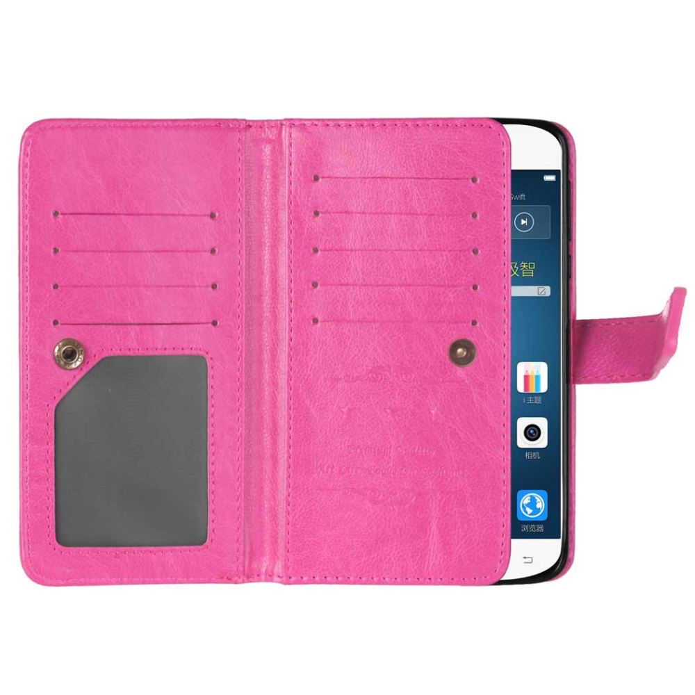 Moto G4 Plus Double Wallet Leather Case - Hot Pink