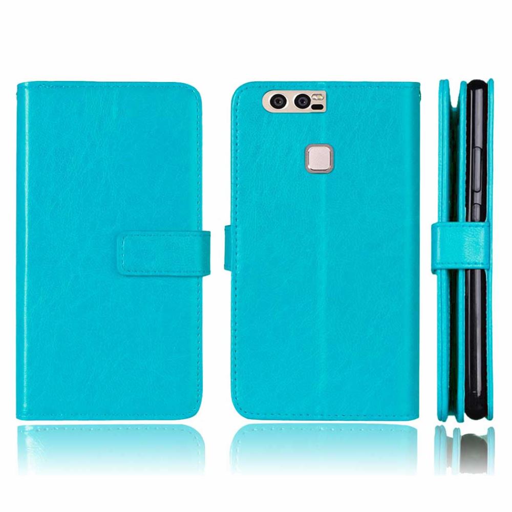 Huawei P9 Double Wallet Leather Case - Blue