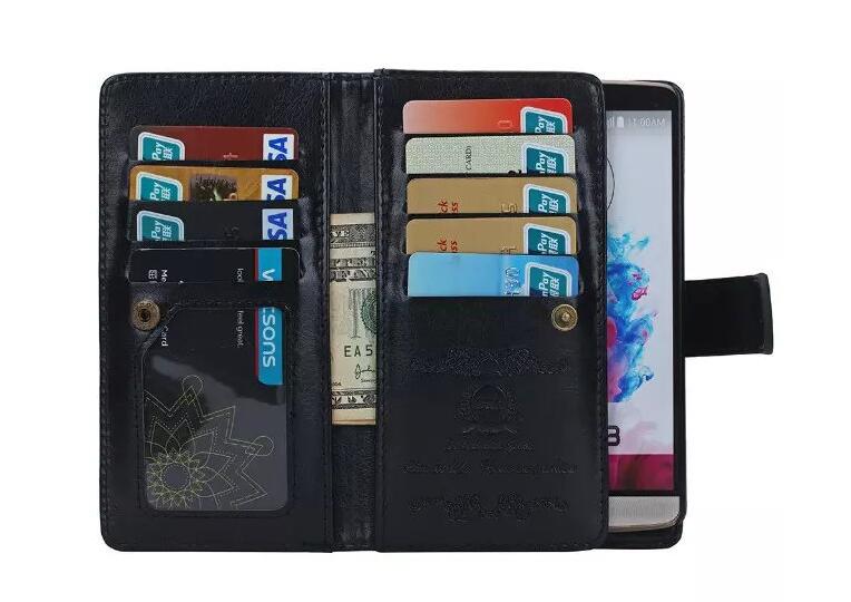 Lg G4 Double Wallet Leather Case - Black