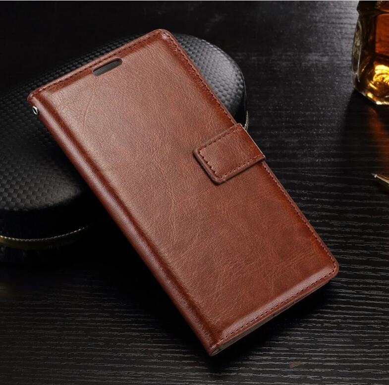 Galaxy J5 Prime Vintage Fine Leather Wallet Case - Brown