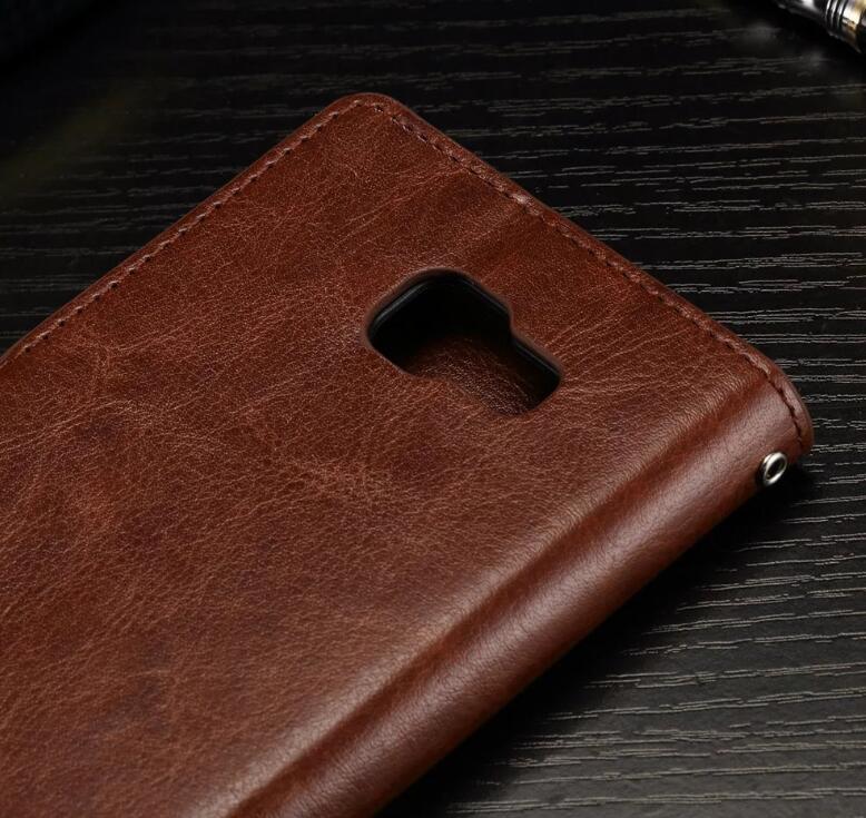 Galaxy J5 Prime Vintage Fine Leather Wallet Case - Red