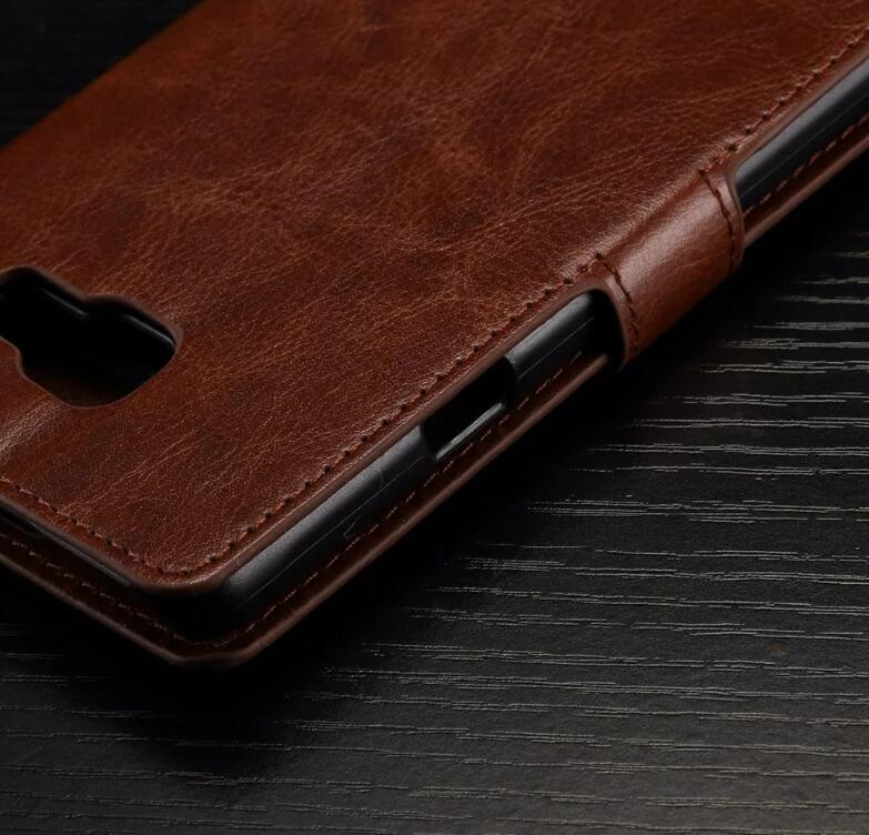 Galaxy J5 Prime Vintage Fine Leather Wallet Case - Red
