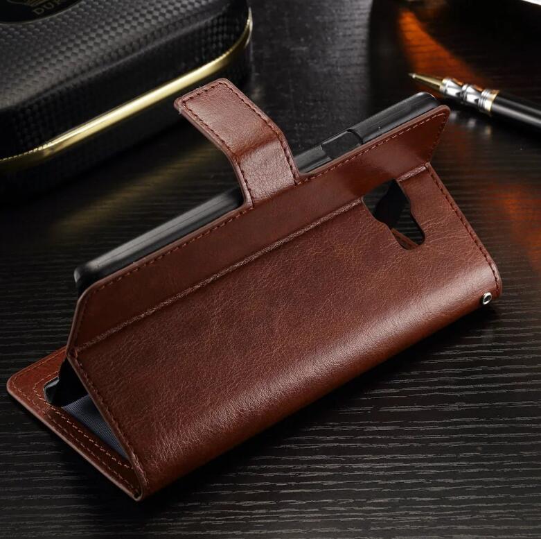 Galaxy J5 Prime Vintage Fine Leather Wallet Case - Red
