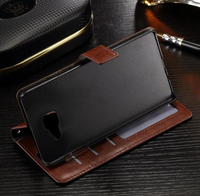 Galaxy J5 Prime Vintage Fine Leather Wallet Case - Red