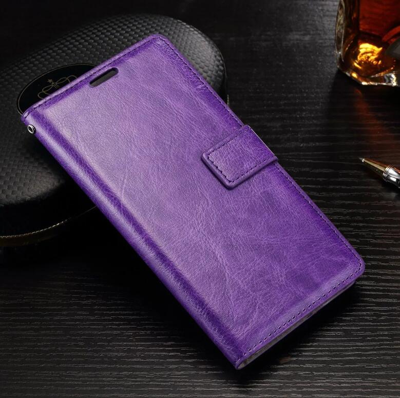 Galaxy J5 Prime Vintage Fine Leather Wallet Case - Purple