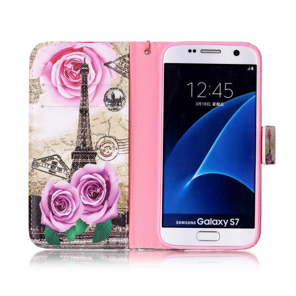 Galaxy S7 case wallet leather case printed