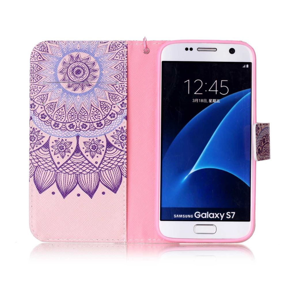 Galaxy S7 case wallet leather case printed